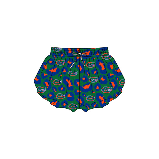 Pre-order no moq SS0813 baby girl clothes summer yoga team camouflage green shorts-26.1.13