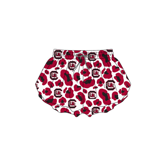 Pre-order no moq SS0815 baby girl clothes summer yoga team camouflage red shorts-26.1.13