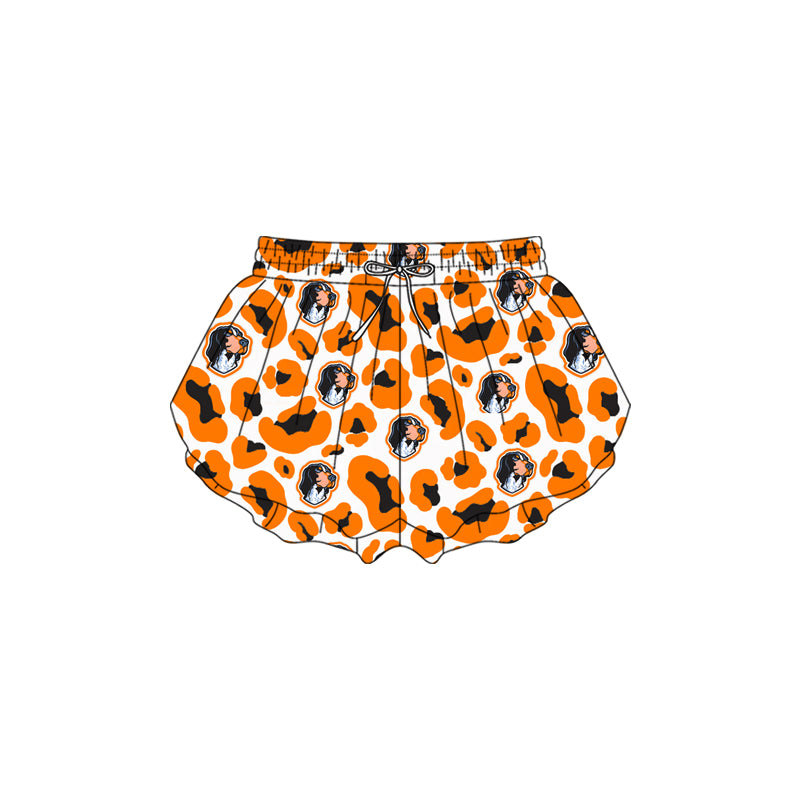 Pre-order no moq SS0816 baby girl clothes summer yoga team camouflage orange shorts-26.1.13