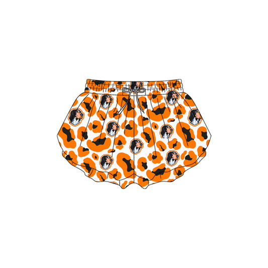 Pre-order no moq SS0816 baby girl clothes summer yoga team camouflage orange shorts-26.1.13