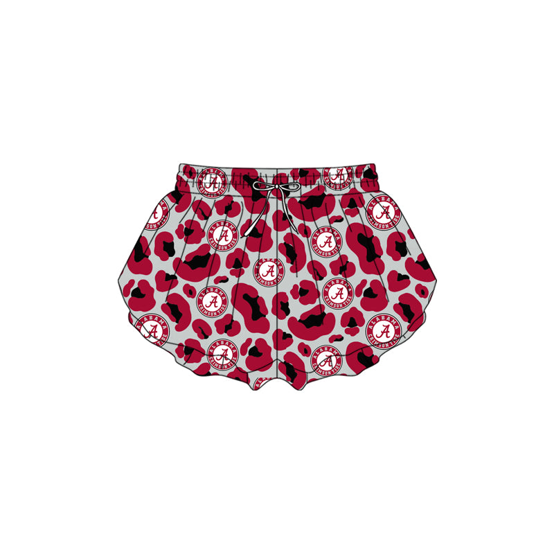 Pre-order no moq SS0817 baby girl clothes summer yoga team camouflage red shorts-26.1.13