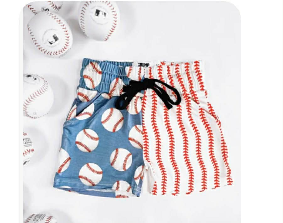 SS0866 Preorder Baby Boy Baseballs Team Pockets Shorts Bottom