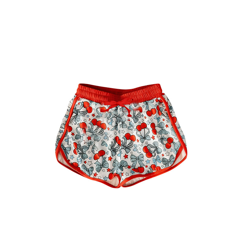 SS0869 Preorder Baby Girl Stars Bows Cherry 4th of July Shorts Bottom