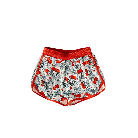 SS0869 Preorder Baby Girl Stars Bows Cherry 4th of July Shorts Bottom