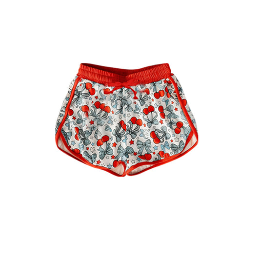 SS0872 Preorder Adult Women Stars Bows Cherry 4th of July Pockets Shorts Bottom
