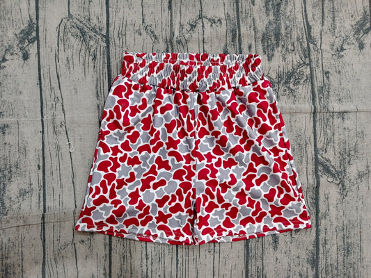 SS0880 Preorder Sample Baby Boys Red Grey Camo Team Pockets Shorts Bottom