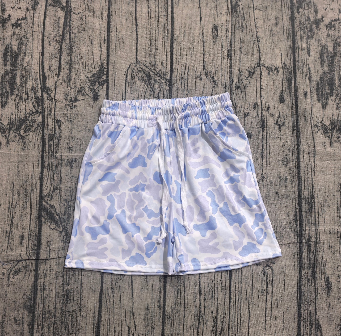 SS0886 Preorder Sample Baby Boys Southern Blue Camo Pockets Shorts Bottom