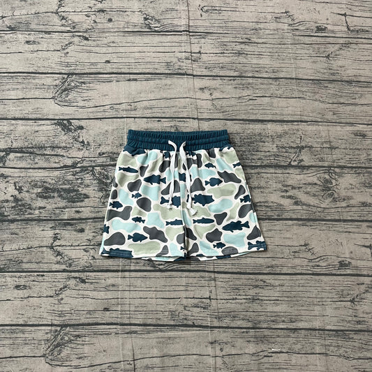 SS0893 Preorder Sample Baby Boys Southern Camo Fishes Hunting Shorts Bottom