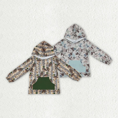 7.10 Sibling Baby Boys Hunting Ducks Pocket Hoodies Tops