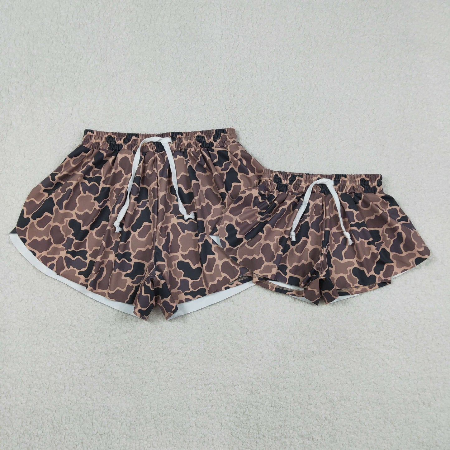 Sibling Baby girls clothes and adult clothes yoga camouflage kids shorts and adult shorts