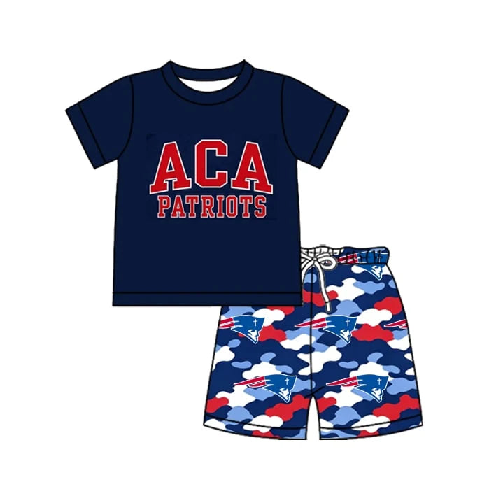 Custom Order Baby Boys ACA Patriots Top Short Team Clothes Sets