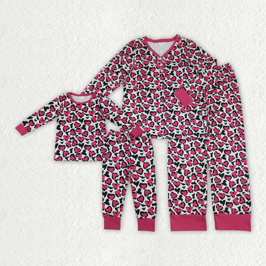 Sibling Baby girls clothes and adult clothes valentine kids set and adult set