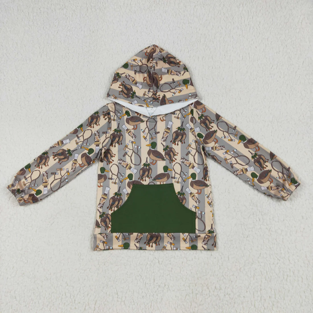 Sibling baby boys clothes camouflage geometric hooded long sleeve tops