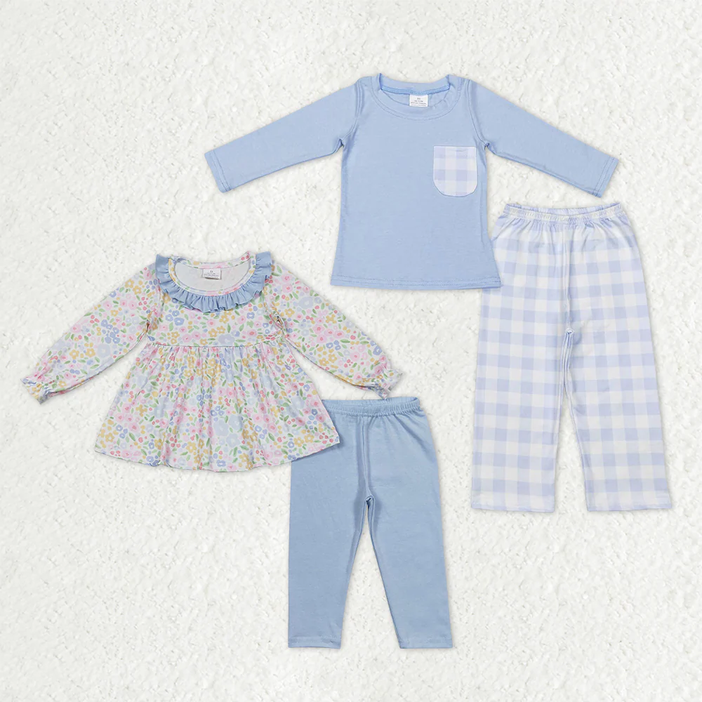 Sibling Baby girls boy clothes summer long sleeve pants Clothes Sets