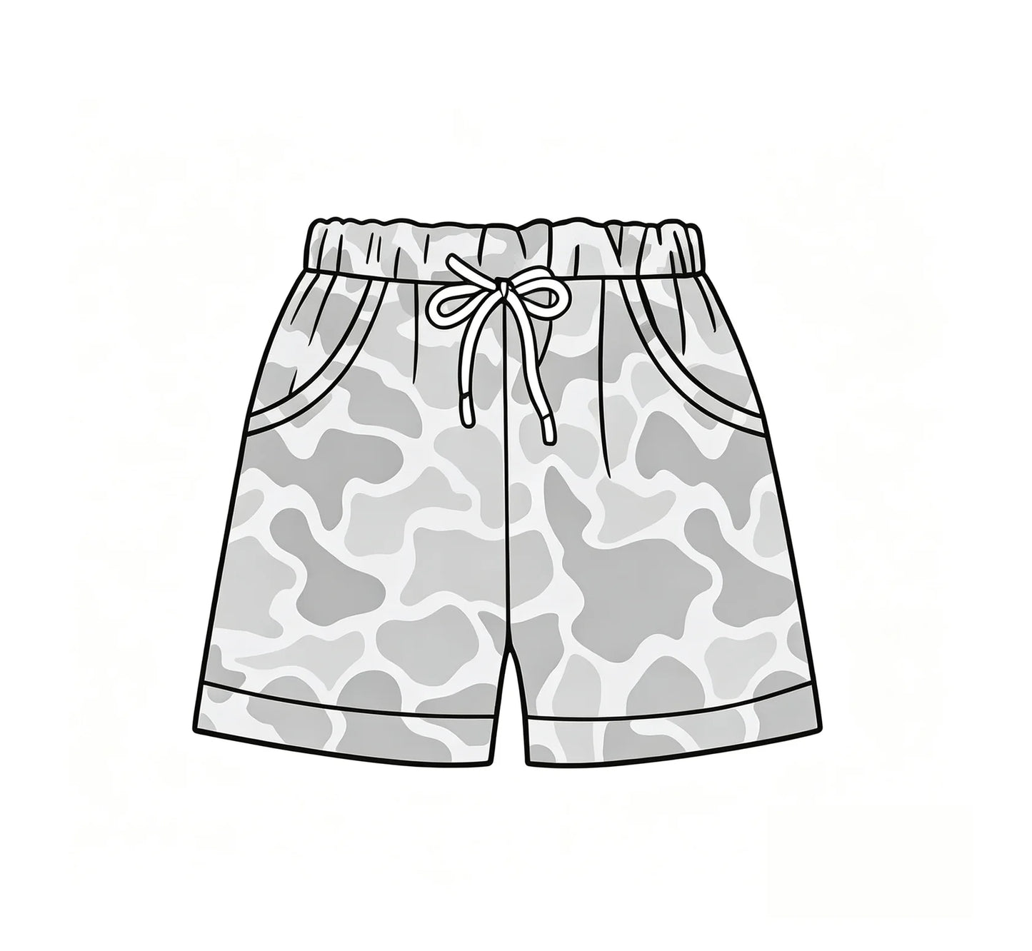 Custom Order Baby Boys Grey Camouflage Shorts Bottoms