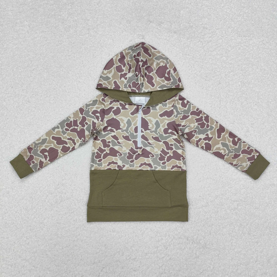 Sibling baby boys clothes camouflage geometric hooded long sleeve tops