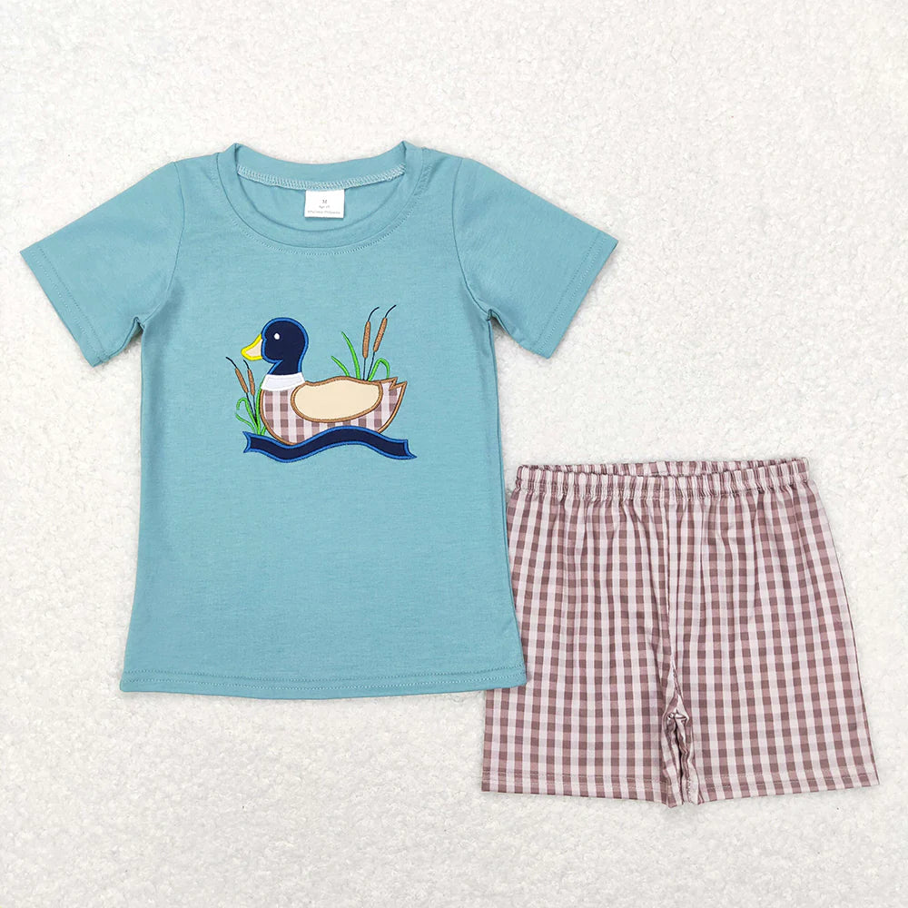 BSSO0281 Baby Boys Duck Short Sleeve Tops Shorts Clothing Sets