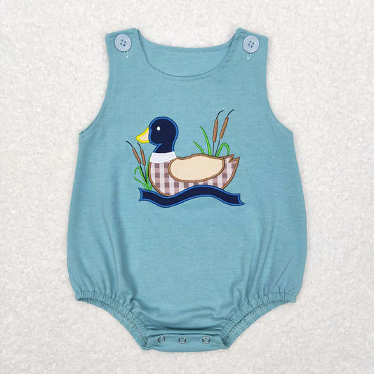 SR0590 Newborn Baby Infant Boys Duck Summer Sleeveless Rompers