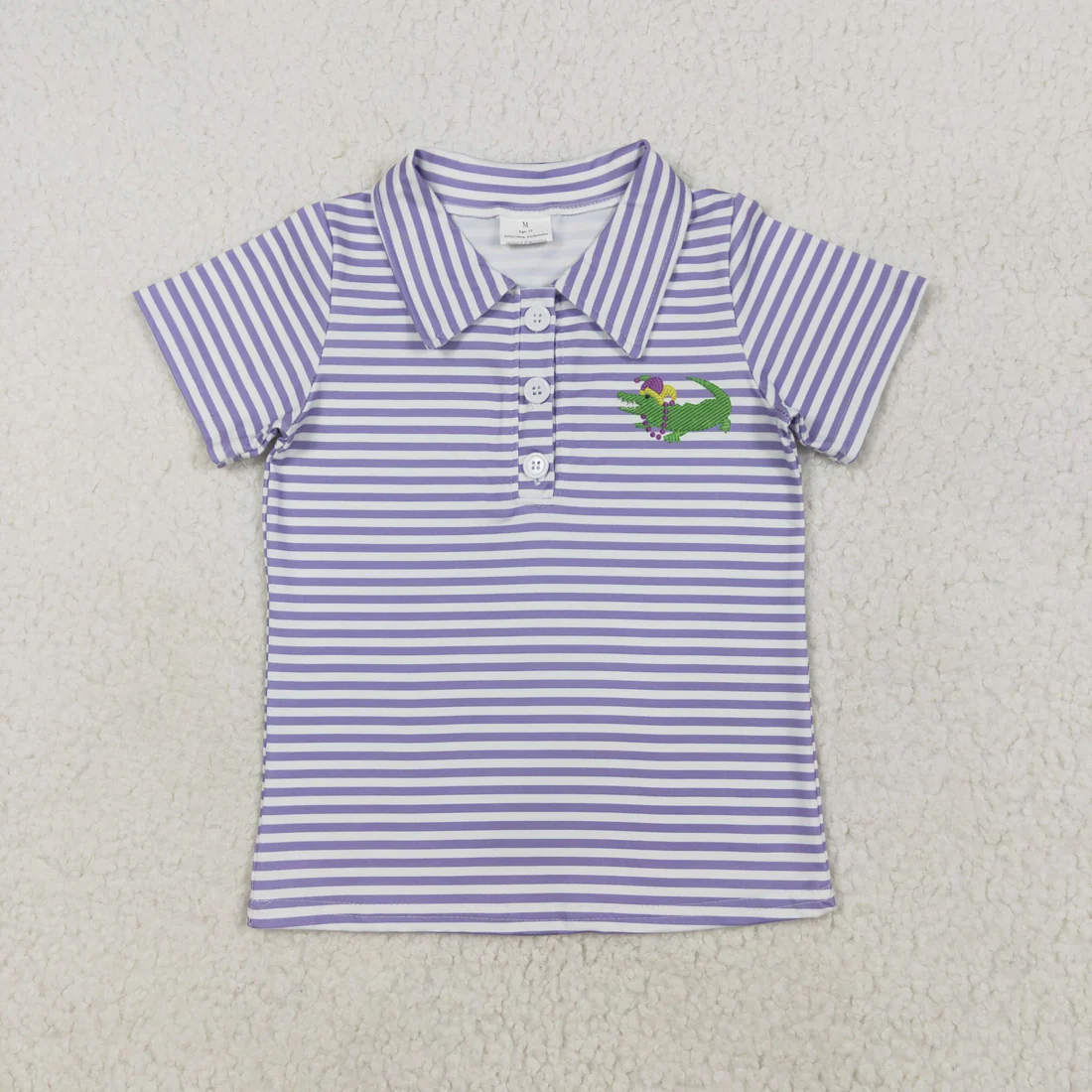 Sibling baby boys clothes mardi gras short sleeve tops