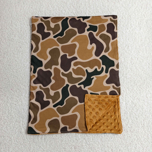 BL0231 Baby Kids Brown Camo Minky Blankets Bedding Fleece Flannel Newborn Thin Quilt Clothes