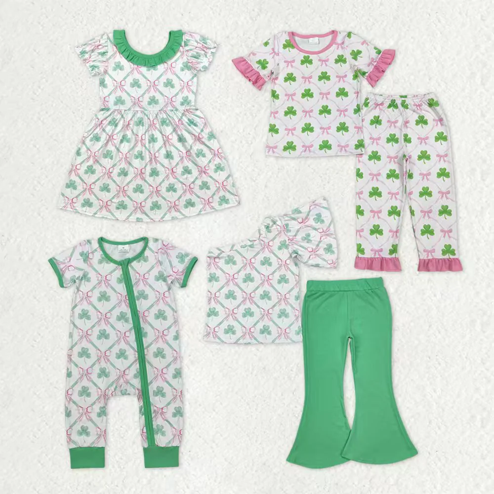Sibling Baby Girls clothes ST short sleeve Pants Clothes Sets and Dresses and romper