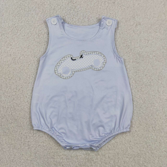 SR4013 Newborn Baby Boys Sleeveless Blue Cars Rompers
