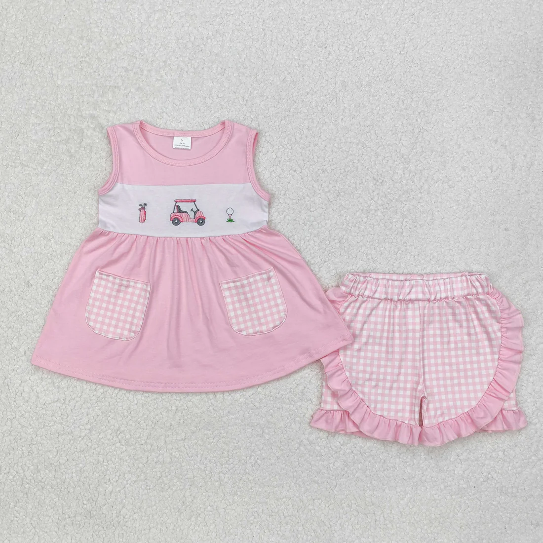 Sibling Baby Boys girls clothes embroidery short sleeve Shorts Clothes Sets