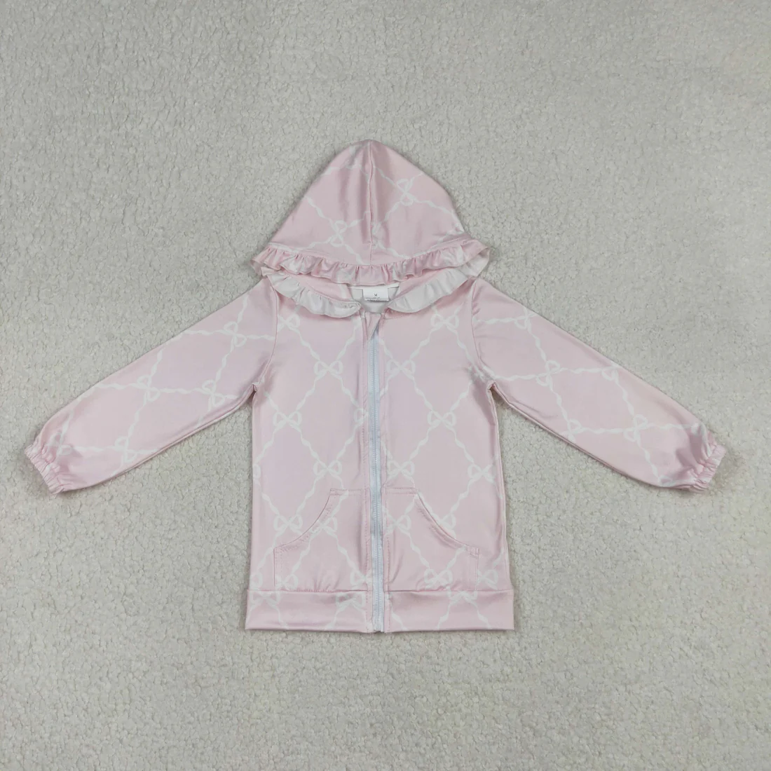 Sibling baby girls clothes hooded zipper long sleeve tops