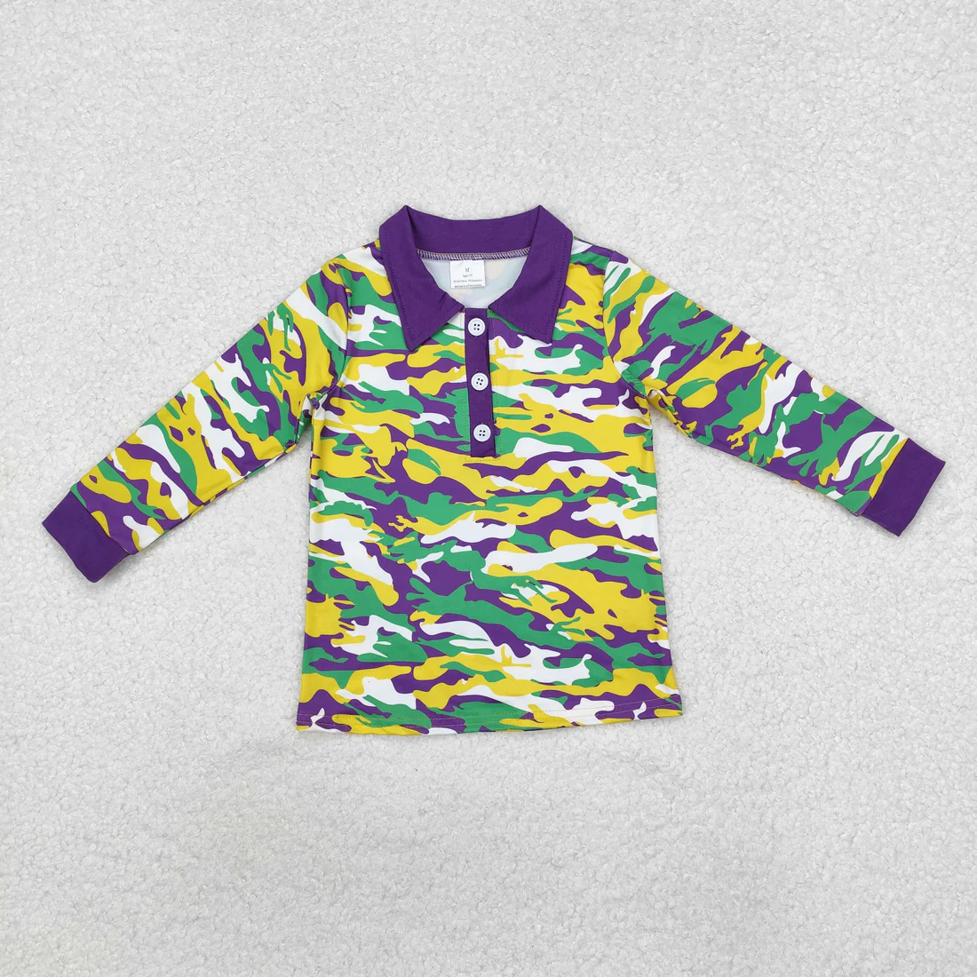 Sibling baby boys clothes mardi gras long sleeve tops
