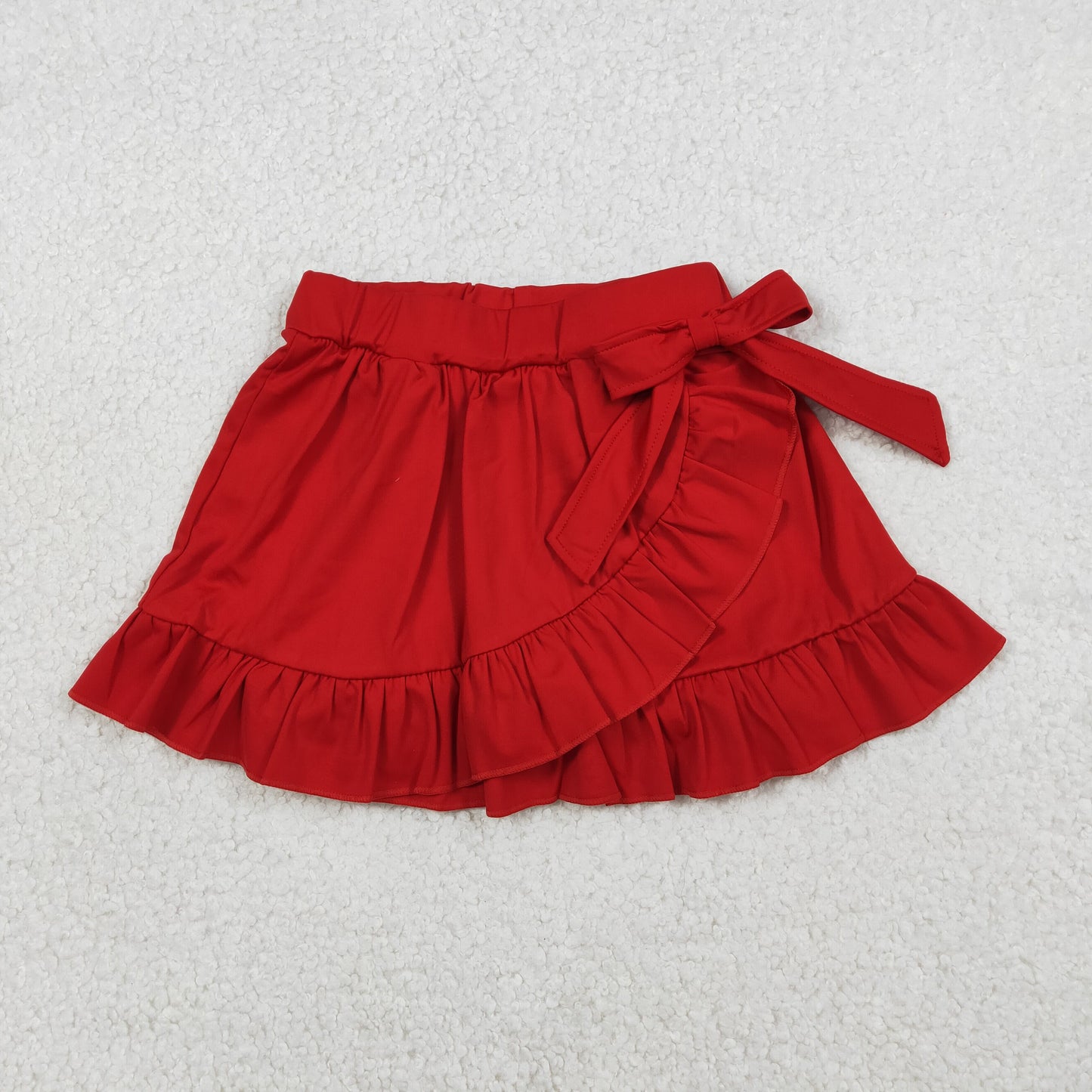 RTS NO MOQ（In Stock) GLK0215 Solid Color Red Lace Bow Yoga Skirt