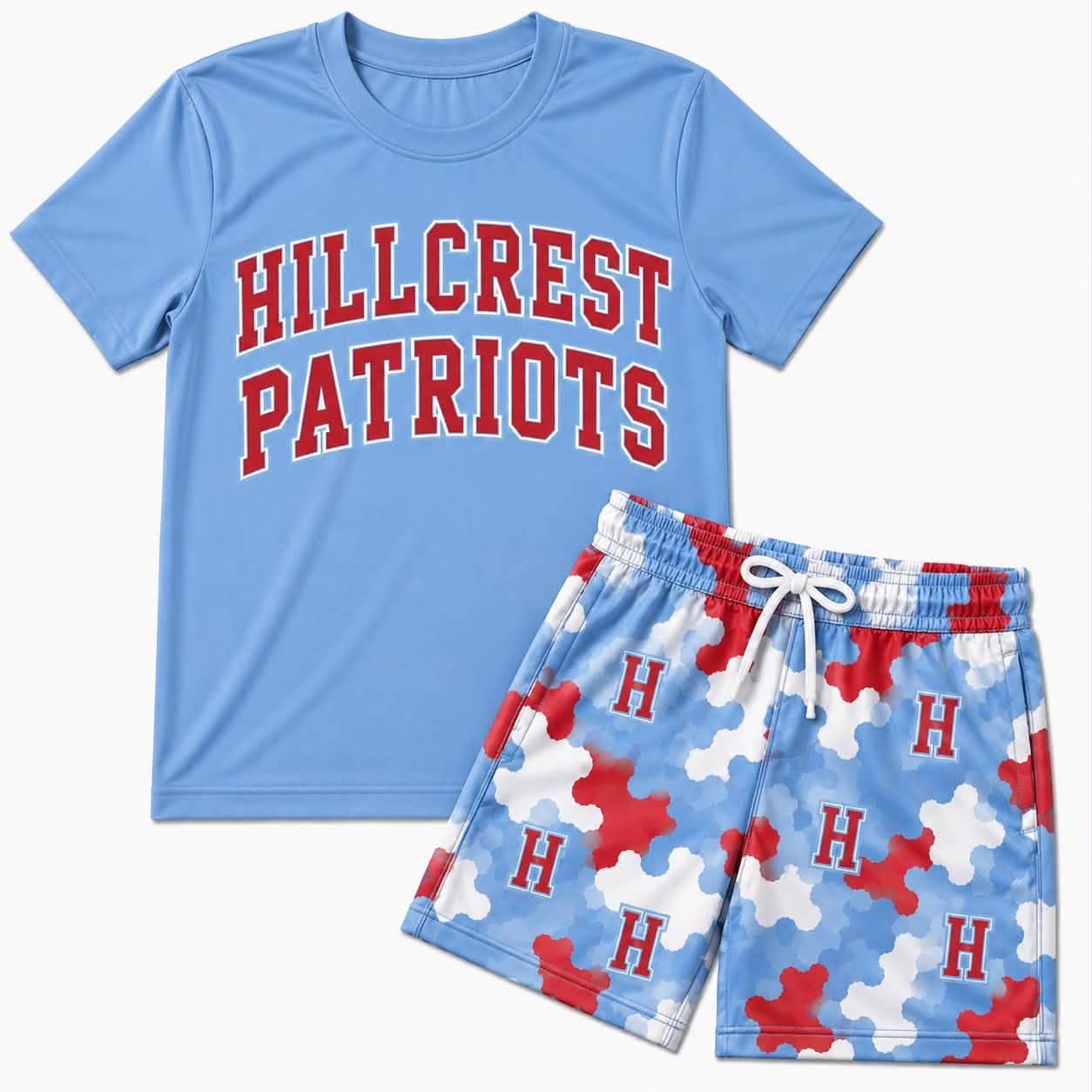 Custom Order Baby Boys Hillcrest Pats Blue Top Short Team Clothes Sets