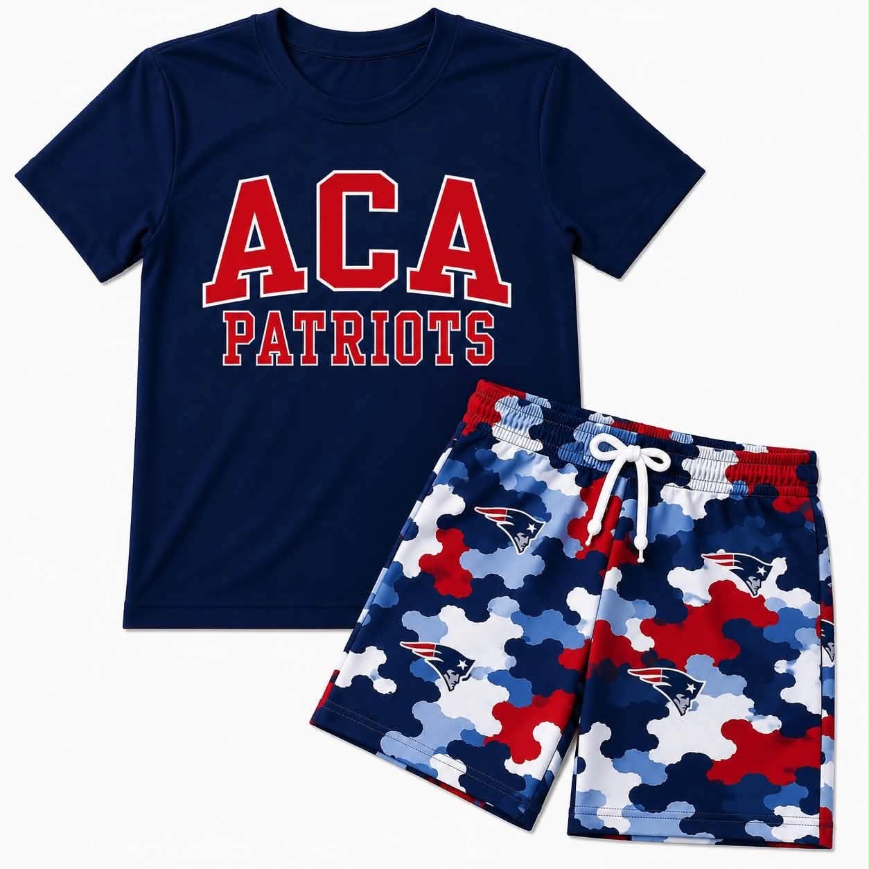 Custom Order Baby Boys ACA Navy Top Short Team Clothes Sets