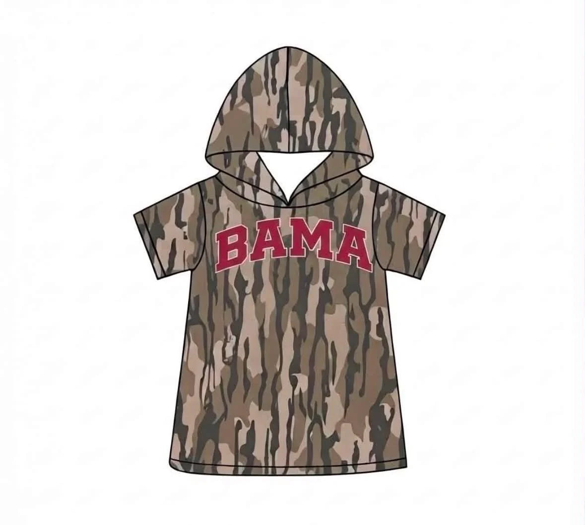 Custom Order Baby Boys Short Sleeve Wood Camo Bama Team Hoodies Top