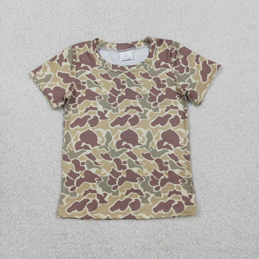 BT1713 Kids Baby Boy Short Sleeve Southern Khaki Camo T-shirts Top
