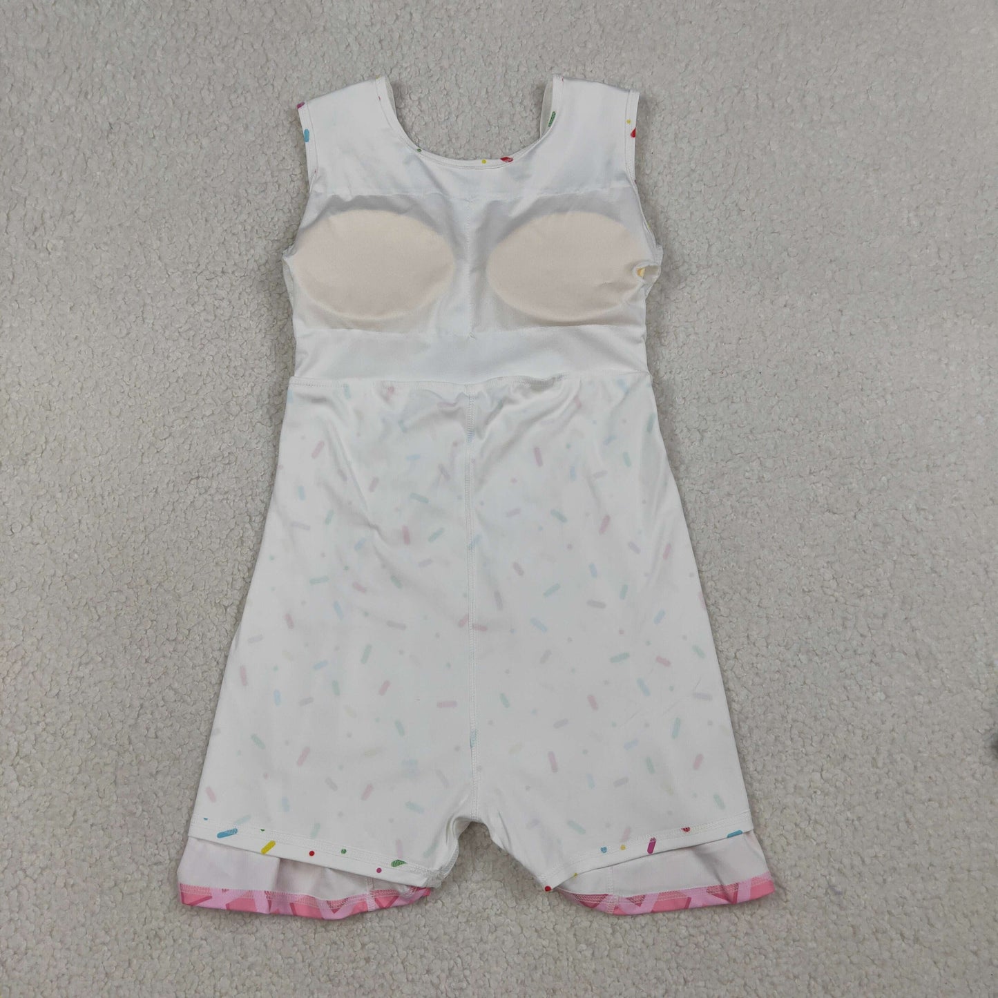 GSD3594 Kids Baby Girl Pink Drip Sprinkles Team Yoga Active Shorts Knee Length Dresses
