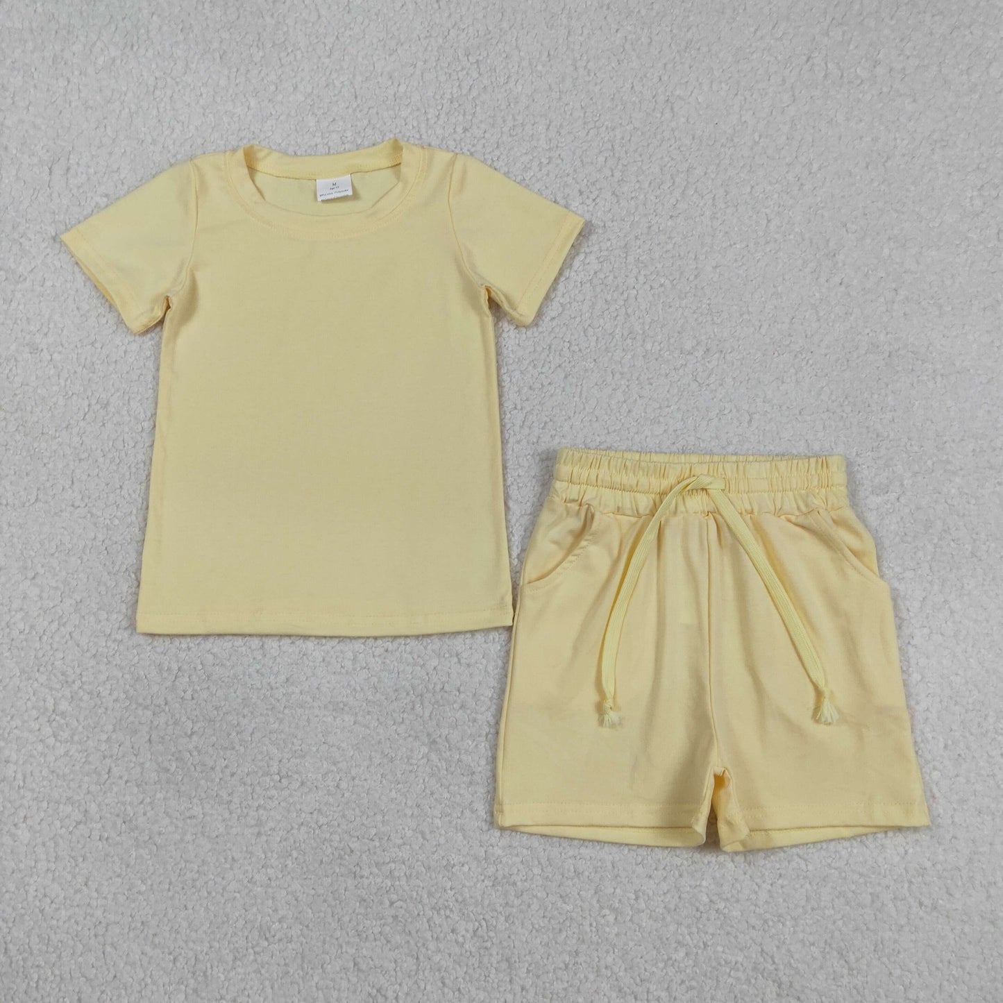 BSSO1888 Baby Boy Yellow Short Sleeve Shirts Top Pockets Shorts Clothes Sets