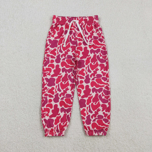 P0696 Kids Baby Girl Southern Hot Pink Camo Pockets Jogger Pant Bottoms