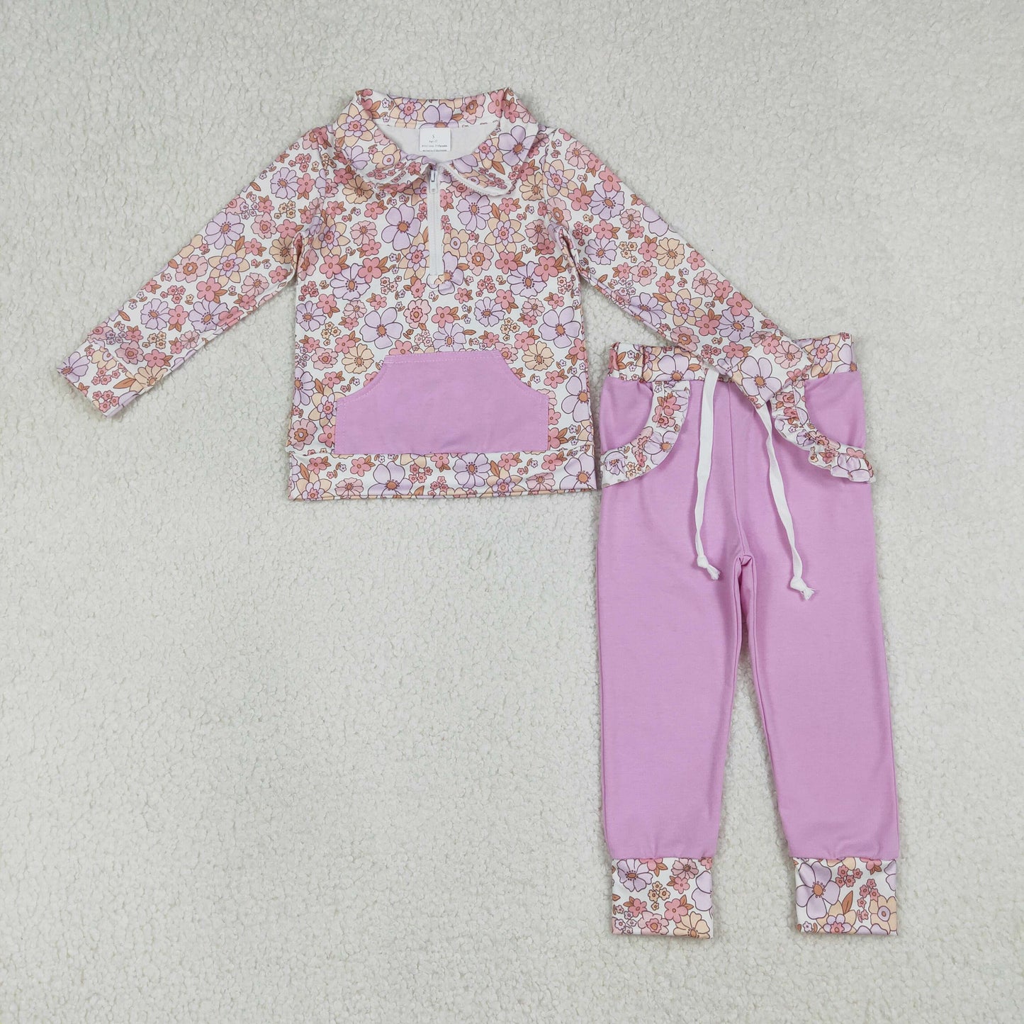 Sibling Baby girls clothes summer floral long sleeve pants Clothes Sets
