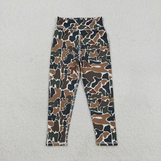 P0690 Baby Girl Southern Dark Brown Camo Yoga Active Legging Pants Bottom