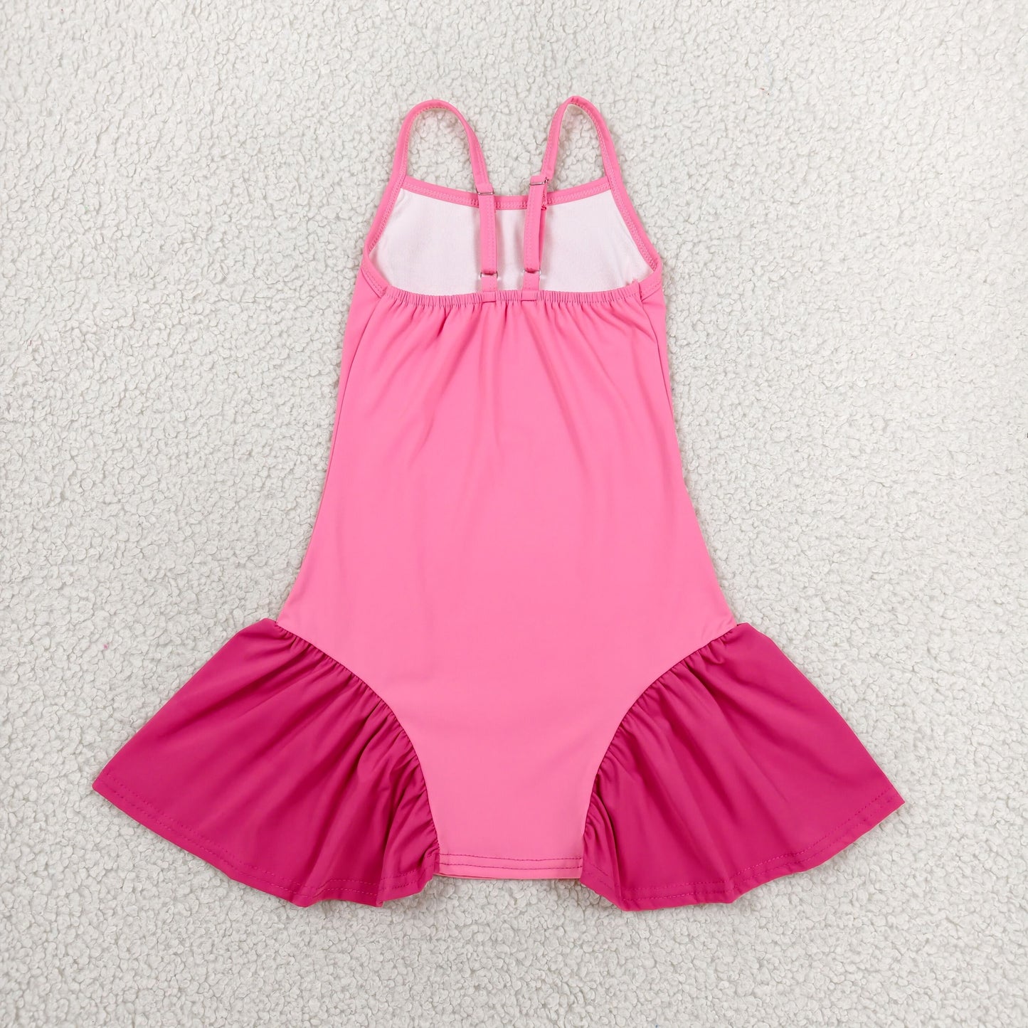 GSD3688 Kids Baby Girls Pink Strap Yoga Active Shorts Knee Length Dresses