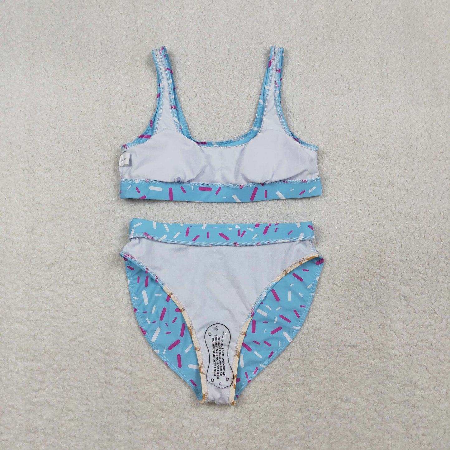 S0577 Adult Women Blue Drip Sprinkles Team Swimsuits