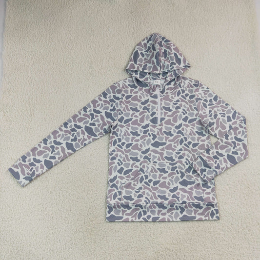 GT1708 Adult Men Southern Camo Zip Pocket Hoodies Top