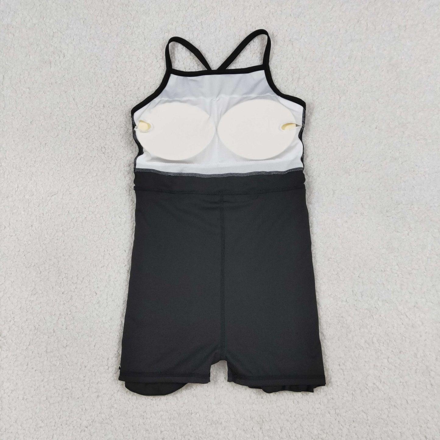 S0552 Kids Baby Girls Black Knit Knee Length Active Wear Dresses