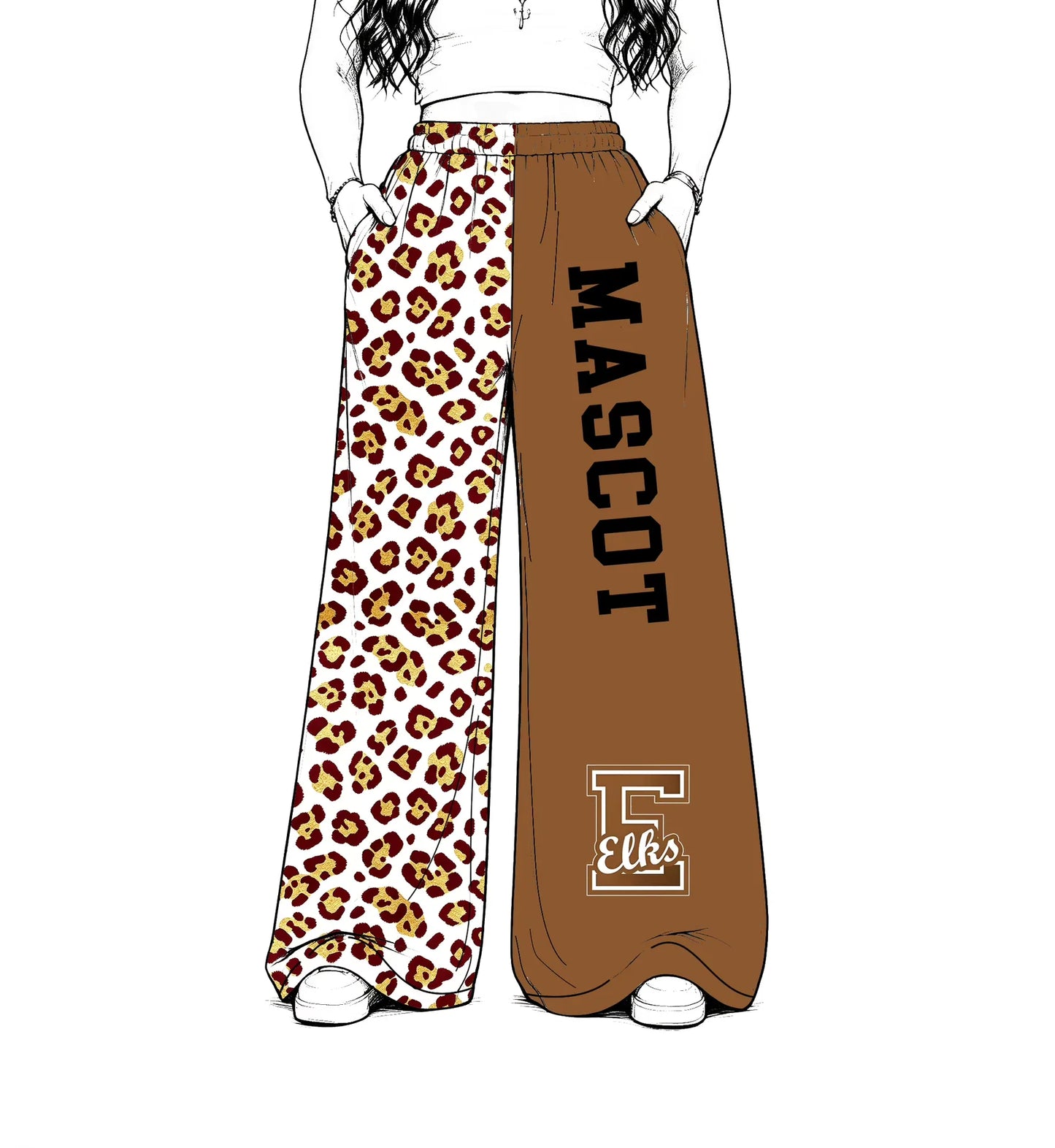 Custom Order Baby Girls Mascot Team Leopard Pants Bottoms