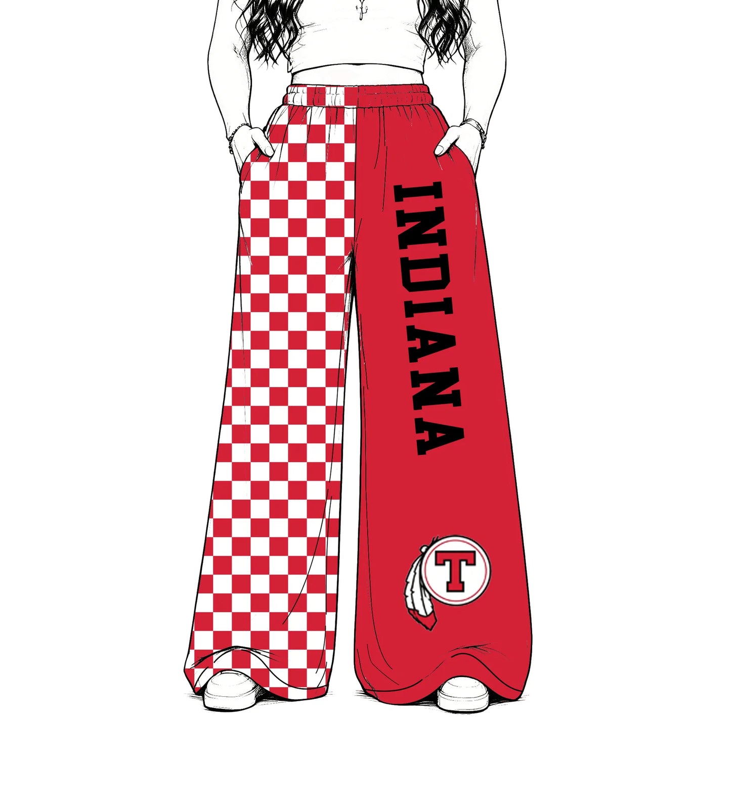 Custom Order Adult Women Indiana Checkered Team Pants Bottoms