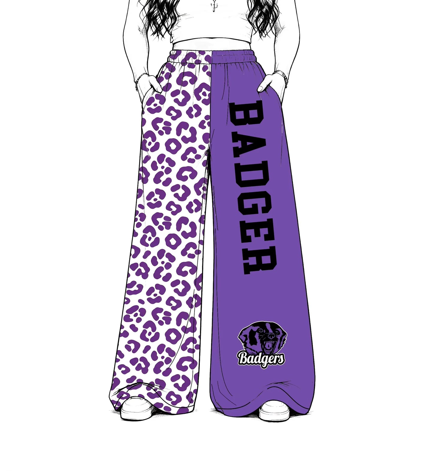 Custom Order Adult Women Badger Leopard Team Pants Bottoms
