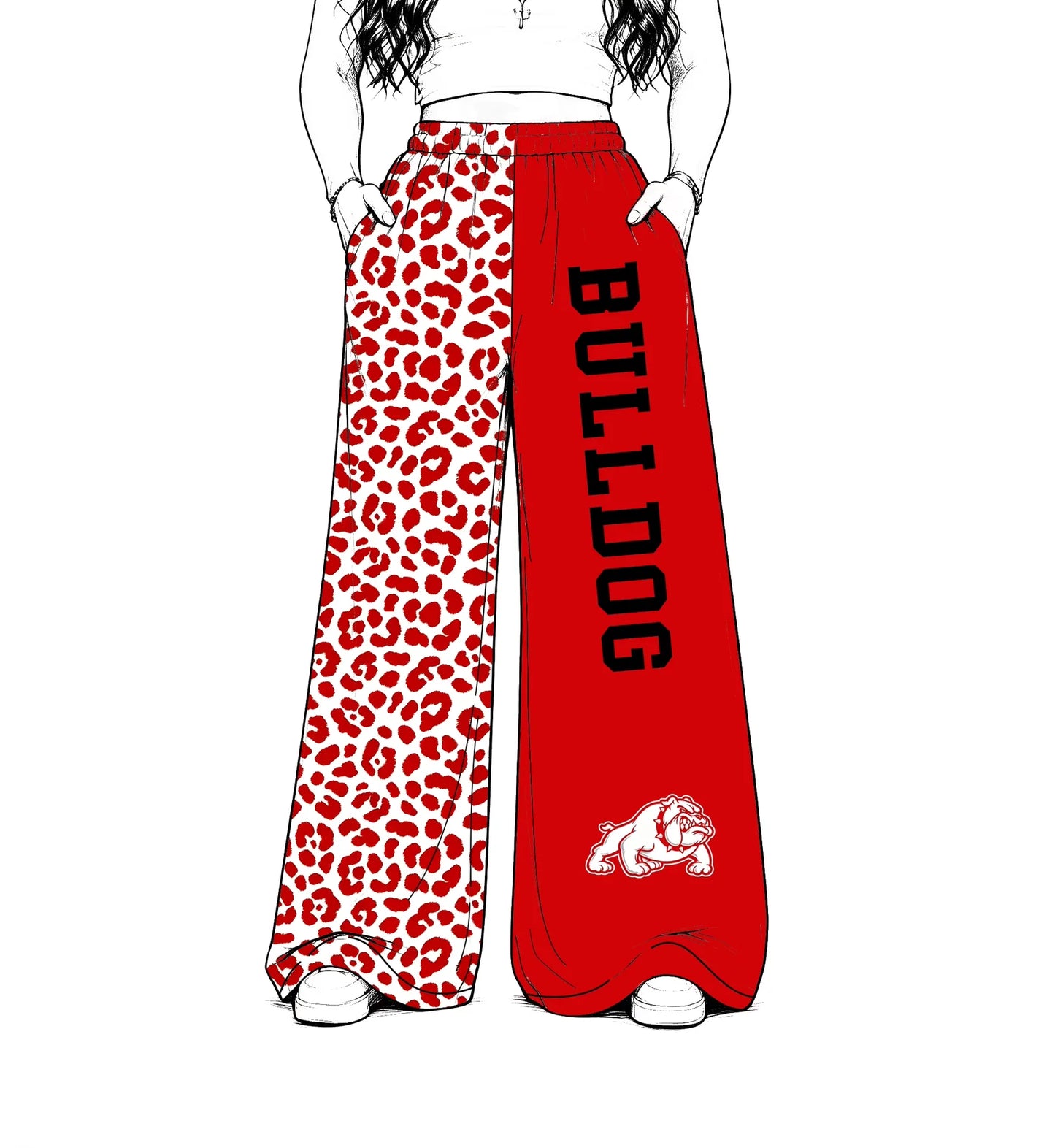 Custom Order Baby Girls Bulldog Team Leopard Pants Bottoms