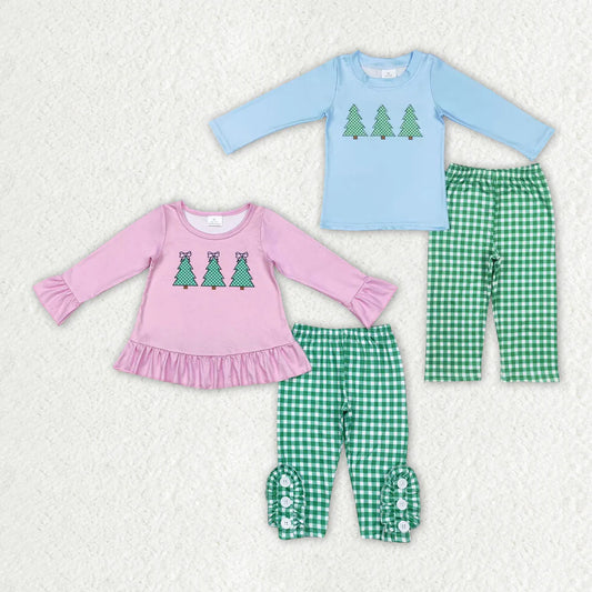 Sibling Baby Girls Christmas Trees Boys Outfits Clothes Sets