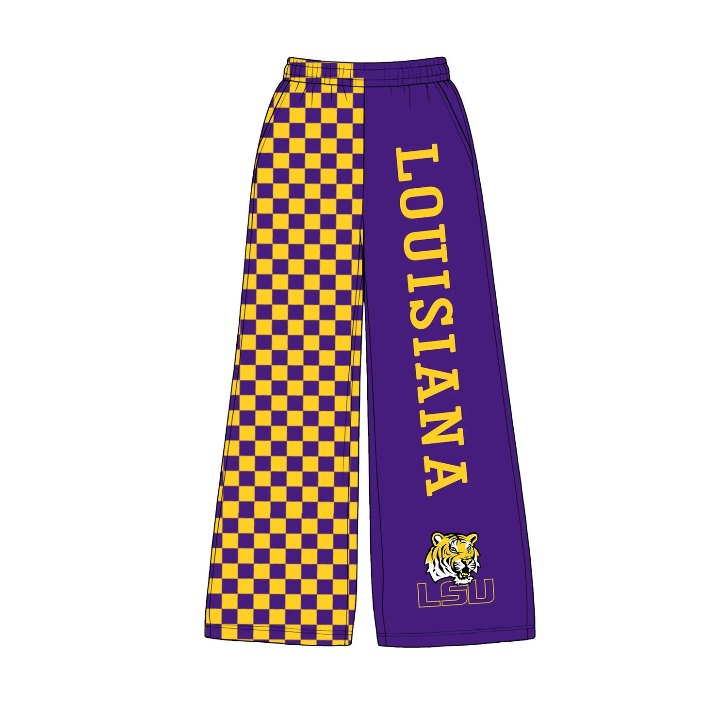 Custom Order Baby Girls Louisiana Team Checkered Pants Bottoms