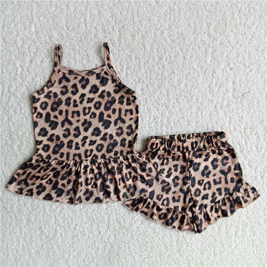 A10-12 NEW LEOPARD PRINT SLIP TOP WITH PANTS SET